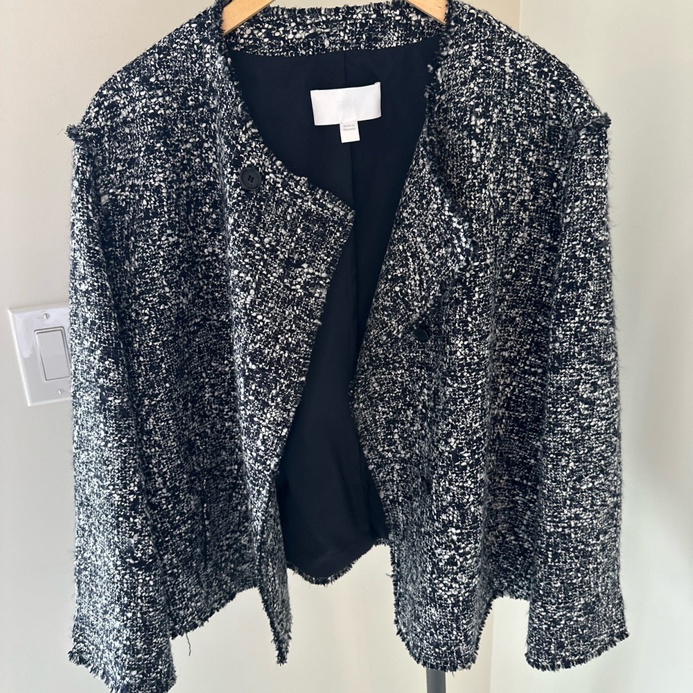 Boss Black & White Tweed Blazer Jacket - Picture 2 of 12